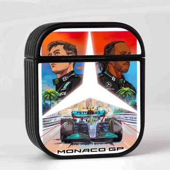 Mercedes AMG Petronas F1 Team George Russell Lewis Hamilton Case for AirPods Sublimation Slim Hard Plastic Glossy