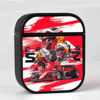 Carlos Sainz Formula 1 Case for AirPods Sublimation Slim Hard Plastic Glossy