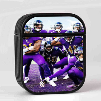 Baltimore Ravens NFL 2022 Squad Case for AirPods Sublimation Slim Hard Plastic Glossy