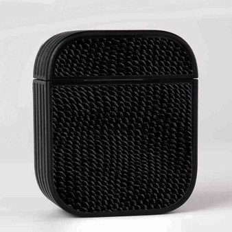 Black Snake Skin Case for AirPods Sublimation Hard Plastic Glossy