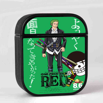 Roronoa Zoro One Piece Red Case for AirPods Sublimation Hard Plastic Glossy