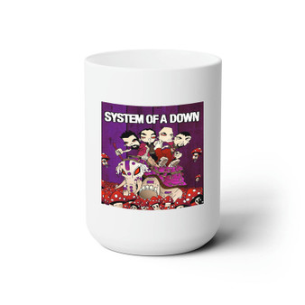 System of a Down Mushroom White Ceramic Mug 15oz Sublimation With BPA Free