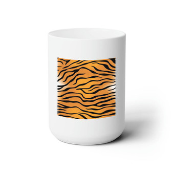 Tiger Skin White Ceramic Mug 15oz Sublimation With BPA Free