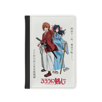 Ruroni Kenshin Remake 2023 PU Faux Leather Passport Black Cover Wallet Holders Luggage Travel