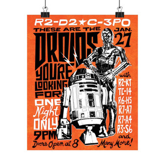 R2 D2 C3 PO Vintage Poster Art Print Satin Silky Poster for Home Decor