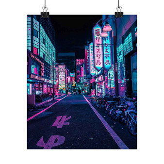 Tokyo A Neon Wonderland Art Print Satin Silky Poster for Home Decor