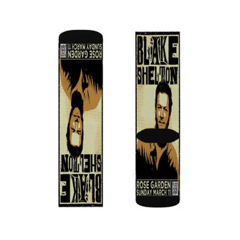 Blake Shelton Rose Garden Polyester Sublimation Socks Unisex Regular Fit White