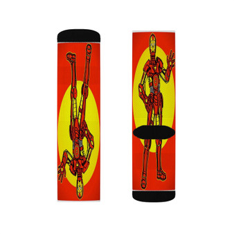 C3 PO Star Wars Iron Man Polyester Sublimation Socks Unisex Regular Fit White