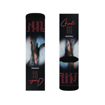 Charli XCX Crash Tour 2022 Polyester Sublimation Socks Unisex Regular Fit White