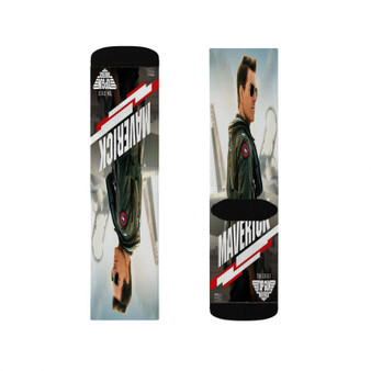 Top Gun Maverick Tom Cruise Polyester Sublimation Socks Unisex Regular Fit White