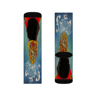 Yeah Yeah Yeahs Spitting Off the Edge of the World Polyester Sublimation Socks Unisex Regular Fit White