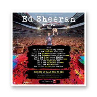 Ed Sheeran Tour White Transparent Vinyl Glossy Kiss-Cut Stickers