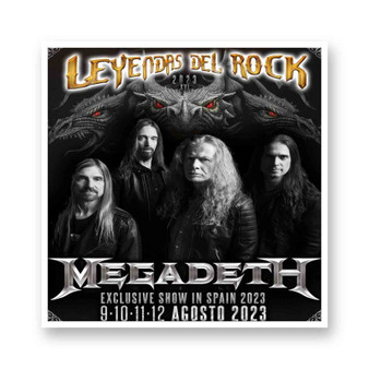 Megadeth Leyendas Del Rock 2023 Tour White Transparent Vinyl Glossy Kiss-Cut Stickers