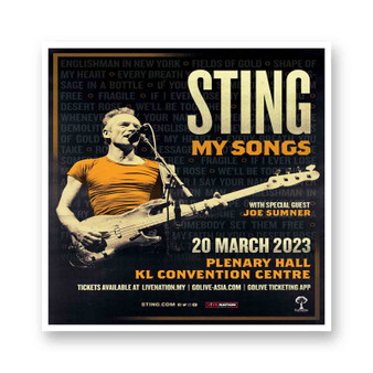 Sting 2023 Tour White Transparent Vinyl Glossy Kiss-Cut Stickers