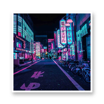 Tokyo A Neon Wonderland White Transparent Vinyl Glossy Kiss-Cut Stickers