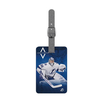 Andrei Vasilevskiy Tampa Bay Lightning Saffiano Polyester Rectangle White Luggage Tag