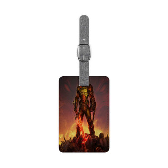 Doomguy Doom Eternal Saffiano Polyester Rectangle White Luggage Tag