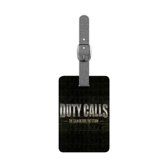 Duty Calls The Calm Before the Storm Saffiano Polyester Rectangle White Luggage Tag