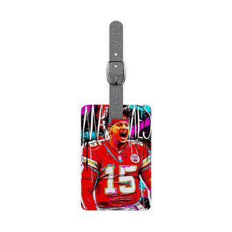 Patrick Mahomes Kansas City Chiefs Saffiano Polyester Rectangle White Luggage Tag