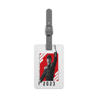 Tyler Reddick Saffiano Polyester Rectangle White Luggage Tag