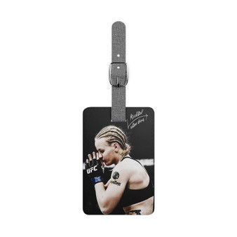 Valentina Shevchenko UFC Saffiano Polyester Rectangle White Luggage Tag