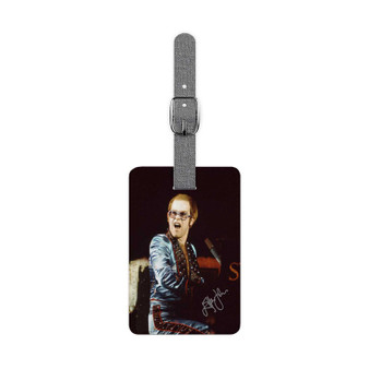 Young Elton John Saffiano Polyester Rectangle White Luggage Tag