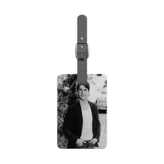 Young Tom Cruise Smile Saffiano Polyester Rectangle White Luggage Tag