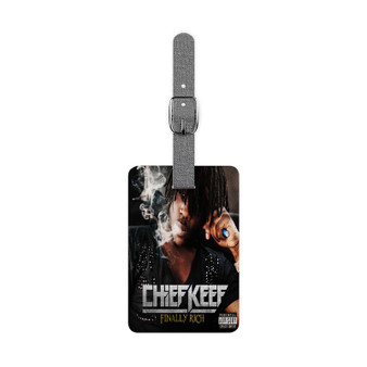 Chief Keef Finally Rich Deluxe Saffiano Polyester Rectangle White Luggage Tag