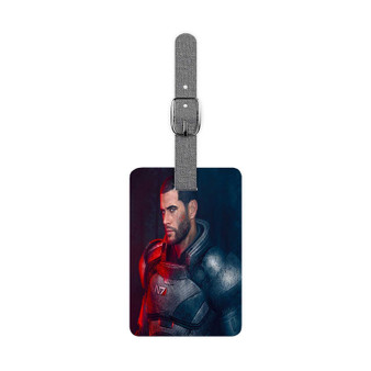 Commander Shepard Mass Effect Saffiano Polyester Rectangle White Luggage Tag