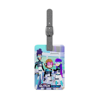 Glitch Techs Saffiano Polyester Rectangle White Luggage Tag