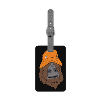 Sassy the Sasquatch The Big Lez Saffiano Polyester Rectangle White Luggage Tag