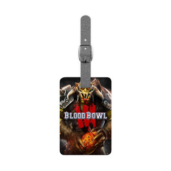 Blood Bowl 3 Saffiano Polyester Rectangle White Luggage Tag