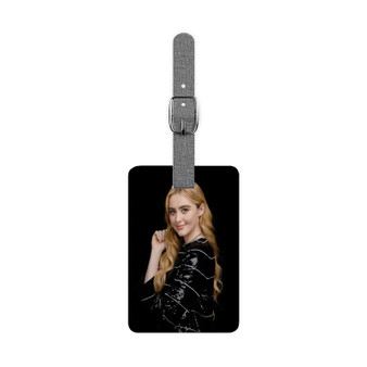 Kathryn Newton Saffiano Polyester Rectangle White Luggage Tag