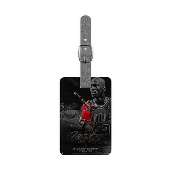 Michael Jordan Signed Saffiano Polyester Rectangle White Luggage Tag