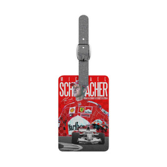 Michael Schumacher F1 Ferrari Saffiano Polyester Rectangle White Luggage Tag