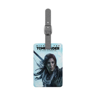 Rise of the Tomb Raider Saffiano Polyester Rectangle White Luggage Tag