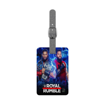 Roman Reigns vs Kevin Owens WWE Royal Rumble Saffiano Polyester Rectangle White Luggage Tag