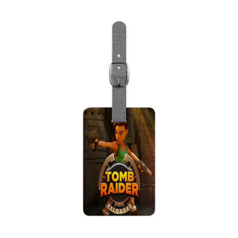 Tomb Raider Reloaded Saffiano Polyester Rectangle White Luggage Tag