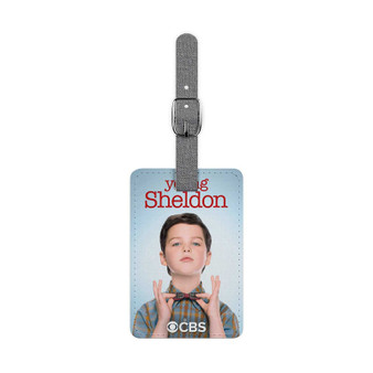 Young Sheldon Saffiano Polyester Rectangle White Luggage Tag