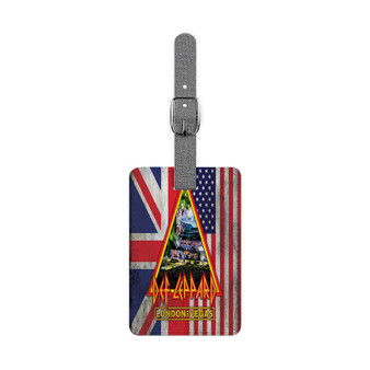 Def Leppard London to Vegas 2020 Saffiano Polyester Rectangle White Luggage Tag