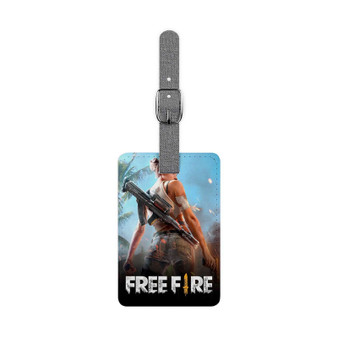 Free Fire Saffiano Polyester Rectangle White Luggage Tag