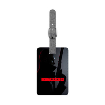 HITMAN 3 Saffiano Polyester Rectangle White Luggage Tag