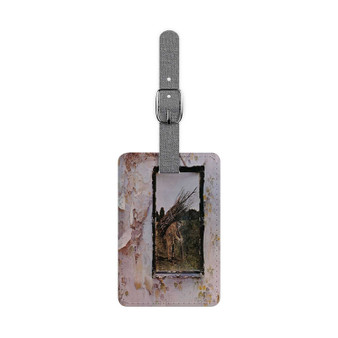 Led Zeppelin IV 1971 Saffiano Polyester Rectangle White Luggage Tag