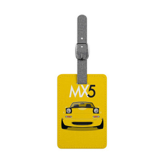 Mazda MX5 Saffiano Polyester Rectangle White Luggage Tag