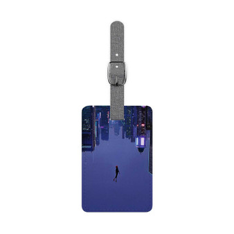 Not Falling But Rising Saffiano Polyester Rectangle White Luggage Tag