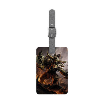 Orks Warhammer 40 K Saffiano Polyester Rectangle White Luggage Tag