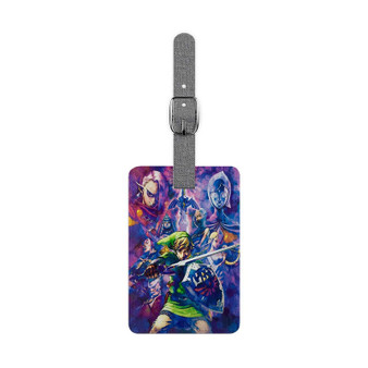 The Legend Of Zelda Watercolor Saffiano Polyester Rectangle White Luggage Tag