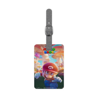 The Super Mario Bros Movie Saffiano Polyester Rectangle White Luggage Tag