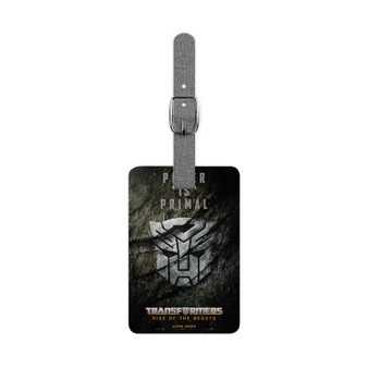 Transformers Rise of the Beasts Prime is Primal Saffiano Polyester Rectangle White Luggage Tag