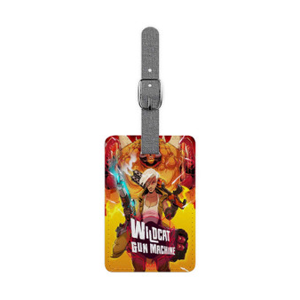 Wildcat Gun Machine Saffiano Polyester Rectangle White Luggage Tag